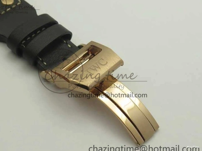 MIROTIME 0331 Big Pilot IW510301 Satin-Polished RG YLF Best Edition Black Dial On Leather Strap A Flexible 7222